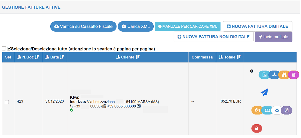 gestione fatture attive