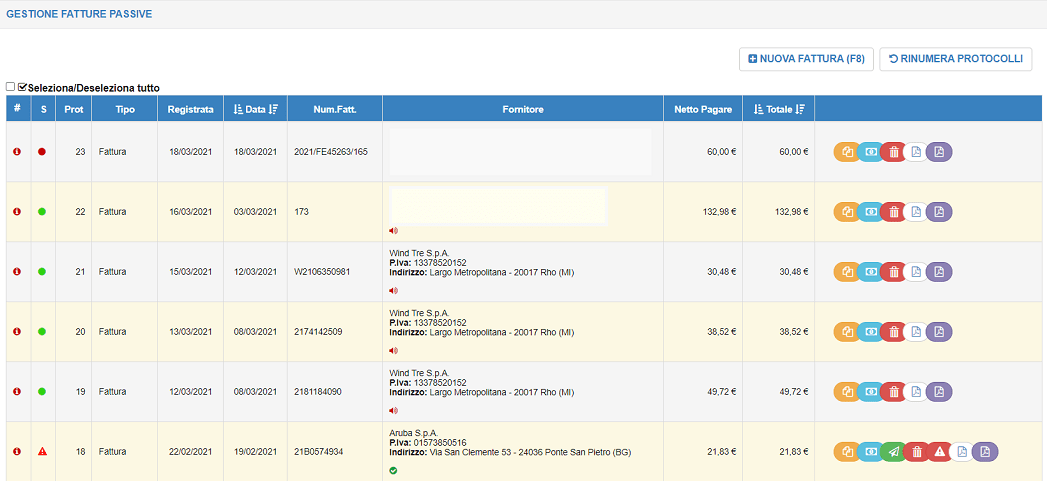gestione fatture passive